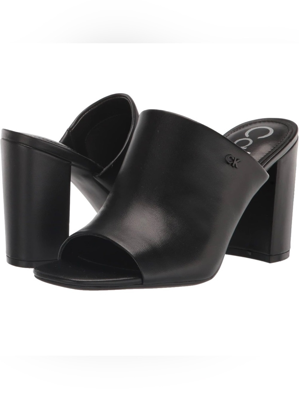 🖤🖤 Calvin Klein Women's Jotie Block Heel Square Toe Dress Sandals